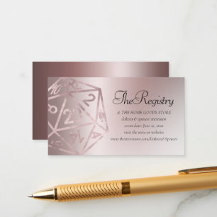 Tarjeta De Recepción RPG Luxe   Registro de Mauve Fantasy Tabletop Game