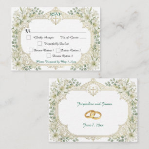 Tarjeta De Recepción RSVP Bodas de Lirios Blancos