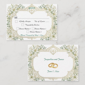 Tarjeta De Recepción RSVP Bodas de Lirios Blancos
