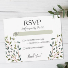 Tarjeta De Recepción RSVP botánico