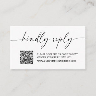 Tarjeta De Recepción RSVP Coche de gabinete de boda Minimalista de cont