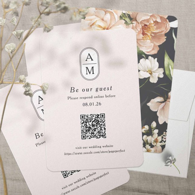 Tarjeta De Recepción Rsvp con código QR (Subido por el creador)