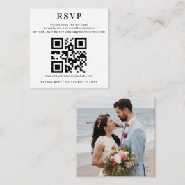 Tarjeta De Recepción RSVP con código QR para sitio web Boda