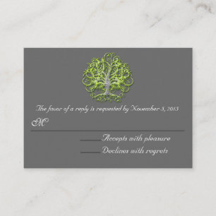 Tarjeta De Recepción RSVP de Árbol de amor con remolque Lime