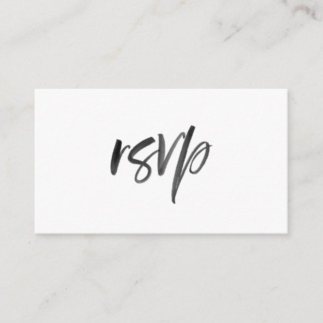 Tarjeta De Recepción RSVP de boda de guión de pincel (Anverso)