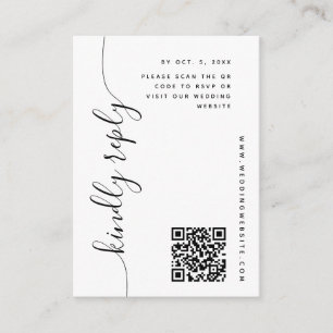 Tarjeta De Recepción RSVP de boda de script vertical