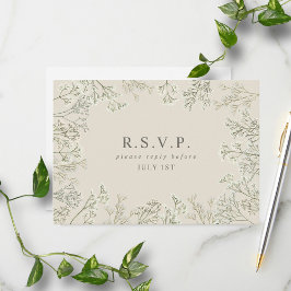 Tarjeta De Recepción RSVP de boda en monograma de aliento para bebé
