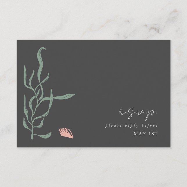 Tarjeta De Recepción RSVP de boda en monograma de aliento para bebé (Anverso)