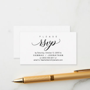 Tarjeta De Recepción RSVP de boda por teléfono o correo electrónico de 