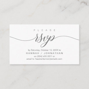 Tarjeta De Recepción RSVP de boda por teléfono o correo electrónico de 