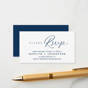 Tarjeta De Recepción RSVP de boda por teléfono o correo electrónico de 