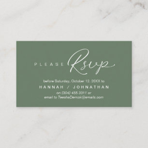 Tarjeta De Recepción RSVP de boda por teléfono o correo electrónico de
