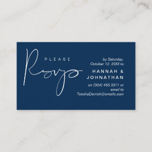 Tarjeta De Recepción RSVP de boda por teléfono o correo electrónico de