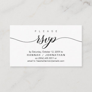 Tarjeta De Recepción RSVP de boda por teléfono o correo electrónico de 