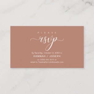 Tarjeta De Recepción RSVP de boda por teléfono o correo electrónico de 