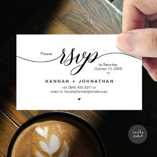Tarjeta De Recepción RSVP de boda por teléfono o correo electrónico de 