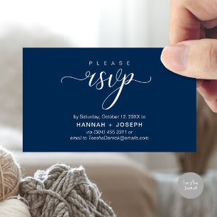 Tarjeta De Recepción RSVP de boda por teléfono o correo electrónico de 