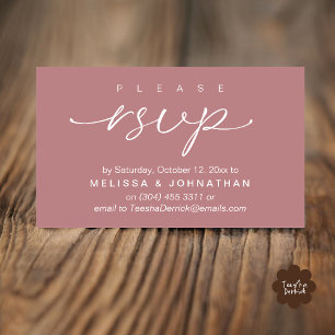 Tarjeta De Recepción RSVP de boda por teléfono o correo electrónico de