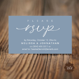 Tarjeta De Recepción RSVP de boda por teléfono o correo electrónico de