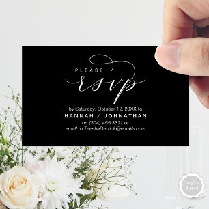 Tarjeta De Recepción RSVP de boda por teléfono o correo electrónico de