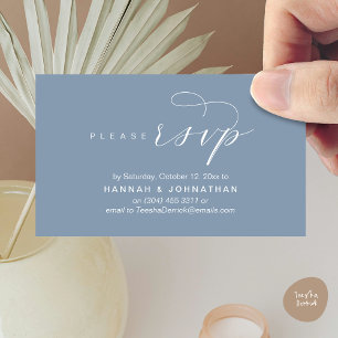 Tarjeta De Recepción RSVP de boda por teléfono o correo electrónico de 