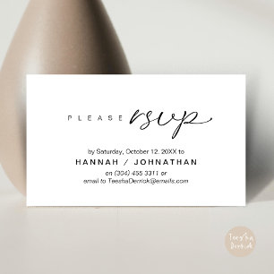 Tarjeta De Recepción RSVP de boda por teléfono o correo electrónico de