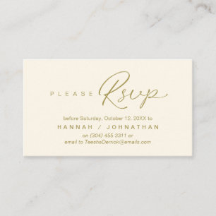 Tarjeta De Recepción RSVP de boda por teléfono o correo electrónico de
