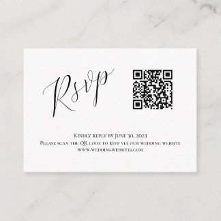 Tarjeta De Recepción RSVP de boda QR moderna