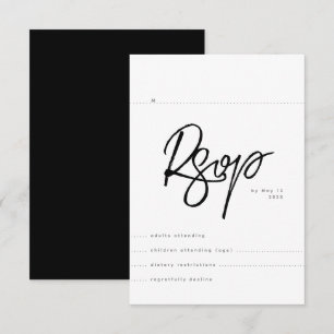 Tarjeta De Recepción RSVP de boda simple