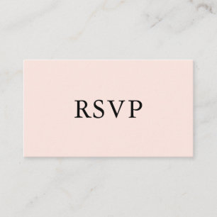 Tarjeta De Recepción RSVP de boda simple Rosa