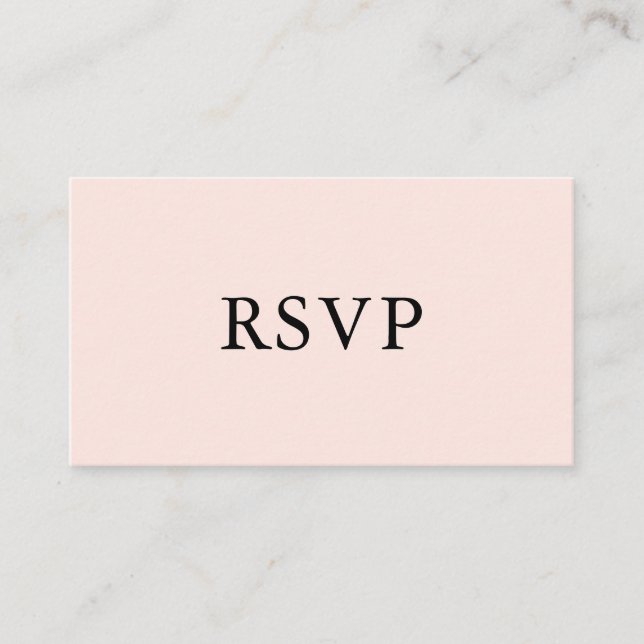 Tarjeta De Recepción RSVP de boda simple | Rosa (Anverso)