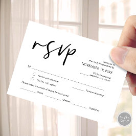 Tarjeta De Recepción RSVP de bodas, con opciones de comida, responde
