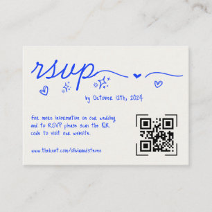Tarjeta De Recepción RSVP de casamiento de código QR con escrúpulos de 