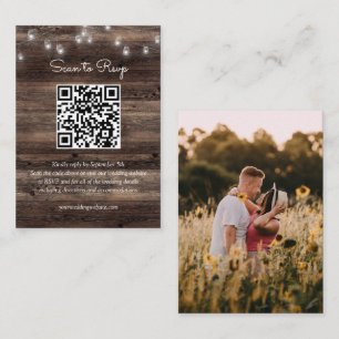 Tarjeta De Recepción RSVP de código QR del Boda de Mason Jar