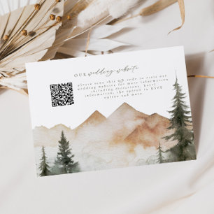 Tarjeta De Recepción RSVP de código QR para Bodas de montaña rusos