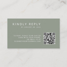 Tarjeta De Recepción RSVP de código QR simple mínimo