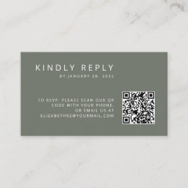 Tarjeta De Recepción RSVP de código QR simple mínimo