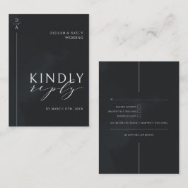 Tarjeta De Recepción RSVP de color blanco y negro ultraconservador