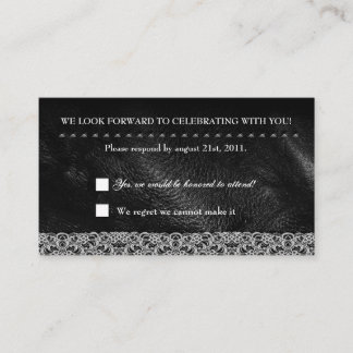 Tarjeta de recepción RSVP de cuero Lace y Studs Me