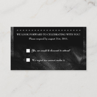 Tarjeta de recepción RSVP de Cuero Metalizado Stud