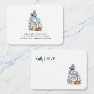 Tarjeta De Recepción RSVP de cumpleaños de velero con mensaje en botell