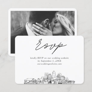 Tarjeta De Recepción RSVP de esbozo Minimalista de Charlotte Boda