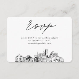 Tarjeta De Recepción RSVP de esbozo Minimalista de Denver Boda