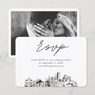 Tarjeta De Recepción RSVP de esbozo Minimalista de Denver Boda