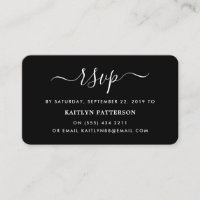 RSVP de escritura simple moderna en blanco y negro