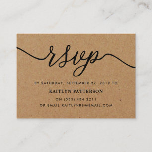 Tarjeta De Recepción RSVP de guión simple de Kraft ruso