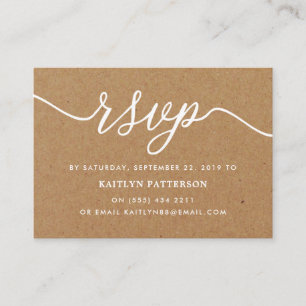 Tarjeta De Recepción RSVP de guión simple de Kraft ruso