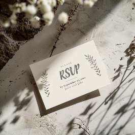 Tarjeta De Recepción RSVP de hojas dibujadas con lápiz