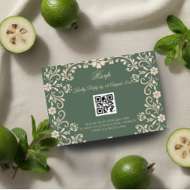 Tarjeta De Recepción Rsvp de la Boda Verde del Arte Mexicano