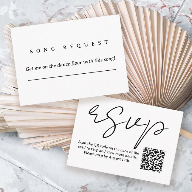 Tarjeta De Recepción Rsvp de Moda moderna en blanco y negro (Subido por el creador)